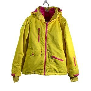SHOUT 🌵 Neon Yellow Fleece Lined Ski Winter Jacket